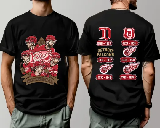 Discover FAST SHIP - Detroit Red Wings 100th Anniversary 1926-2026 Logo Both Side For Fan