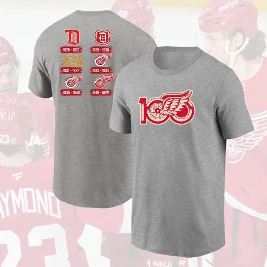Discover Detroit 1Red Wing 100th Anniversary Logo 1926-2026 Shirt All Size For Fans
