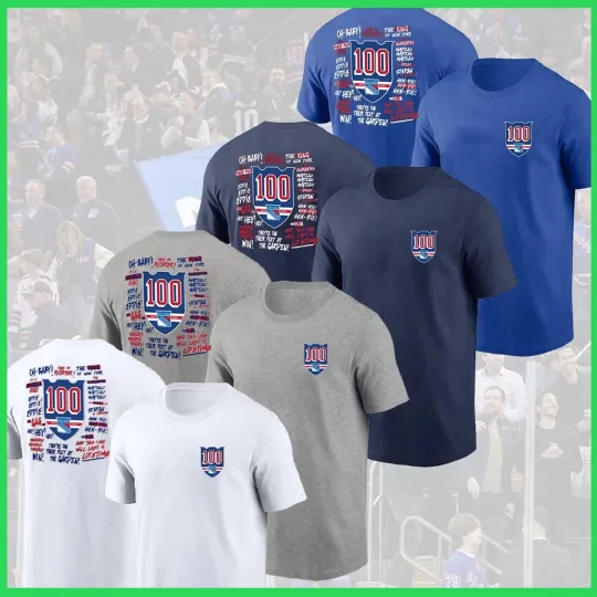 Discover New York Rangers 100th Anniversary Logo 1926-2026 Shirt For Fans Reprint Gildan