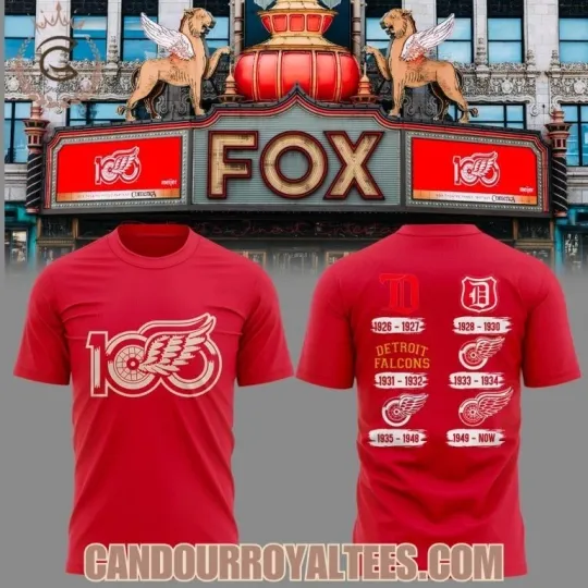 Discover Detroit Red Wing 100th Anniversary Double Sided T-Shirt Unisex
