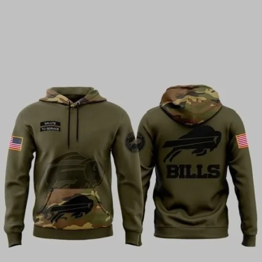 Discover Bills Camo 2025 Salute to Service Hoodie Shirt