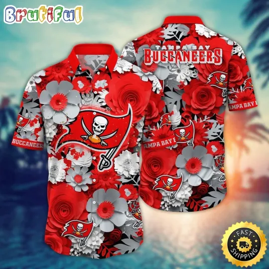 Tampa Bay Buccaneers Hawaiian Shirt Flower Colorful Coastal Shirt