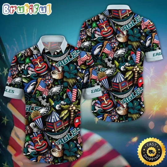 Discover football Philadelphia Eagles Hawaiian Shirt Tiki Me Off Aloha Shirt