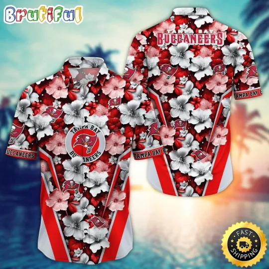 Discover Tampa Bay Buccaneers Hawaiian Shirt Flower Tropical Getaway Shirt