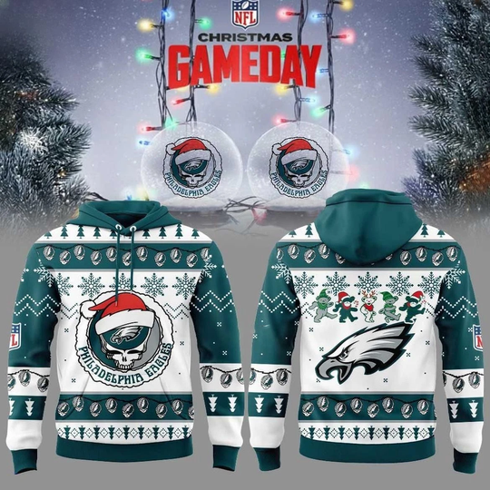 Eaglesss 60th Anniversary Of Grateful Christmas Game Day 2025 Hoodie