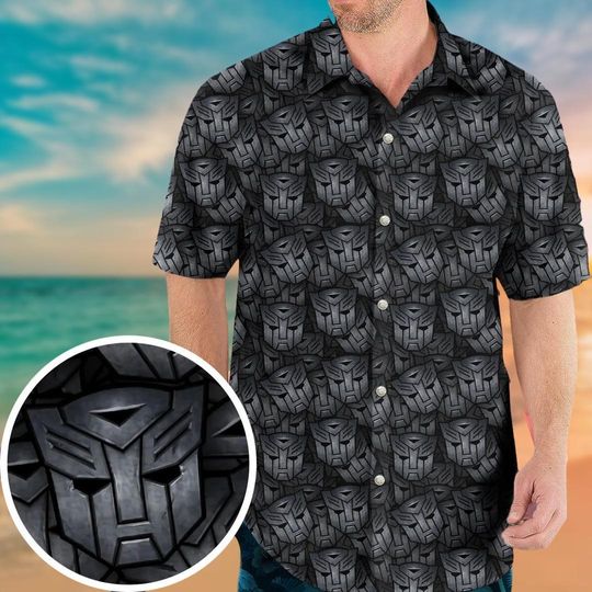 Transformers Shirt, Transformers Pattern Button Shirt, Transformers Button Down Shirt, Transformers Summer Shirt, Movie Vacation Shirt