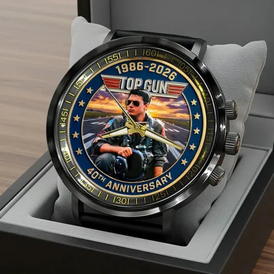 Discover Top Gun 40th Anniversary Black Stainless Steel Watch 1986-2026