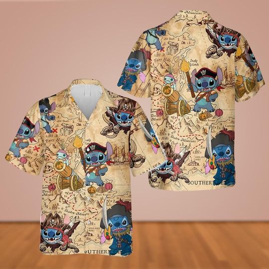 Discover Stitch Cruise Hawaiian Shirt, Disney Cruise Hawaii Shirt For Men Women, Pirates Of The Caribbean Shirts, Lilo And Stitch Button Shirt