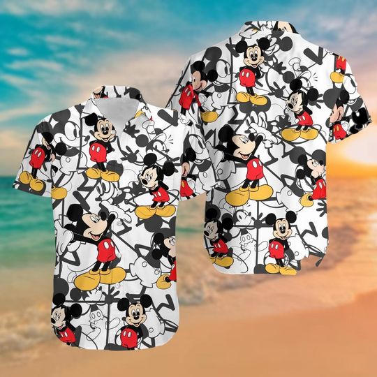 Discover Mickey Button Shirt, Disney Mouse Aloha Shirt, Disney Family Hawaiian Shirt, Mickey Mouse Summer Beach Shirt, Magic Kingdom Gift