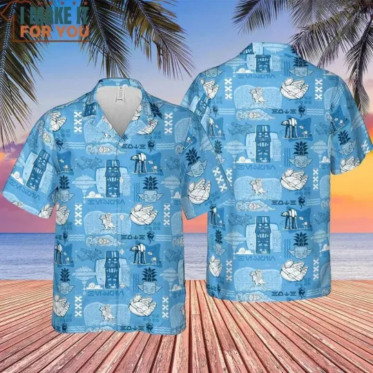 Discover Dark Side Star Wars Tiki Shack Hawaiian Shirt Casual Button Down Shirt Unisex