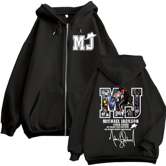 Limited Michael Jackson Merch Zipper Hoodies Punk Rock Hip Hop Zip Up Hooded Sweatshirt Men Women Fashion Casual Loose Pullovers