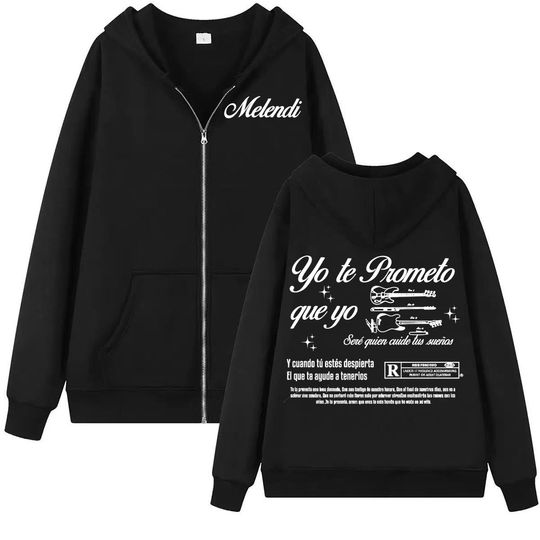 Discover Rapper Melendi Album Tour Zipper Hoodie Men Women Fashion Harajuku Hip Hop Zip Up Sweatshirts Casual Fleece Hoodies Jacket Coats