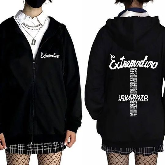 Discover Rock Band Extremoduro Graphic Zipper Hoodie Men Women Vintage Oversized Zip Up Jacket Unisex Fashion Casual Hoodies Streetwear