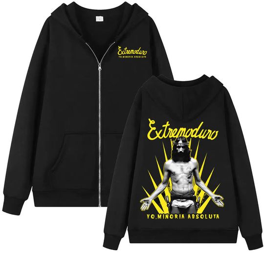 Discover Rock Band Extremoduro Yo,minoria Absolvta Zip Up Hoodie Men Fashion Hip Hop Punk Zipper Hoodies Male Gothic Cardigan Sweatshirts