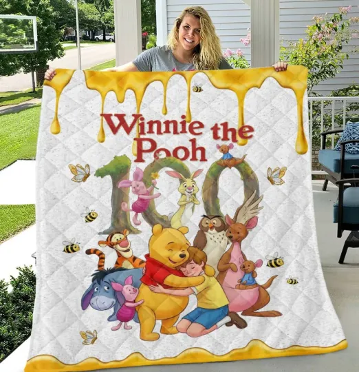 Discover Winnie-The-Pooh 100th Anniversary Quilt Blanket