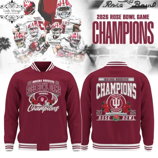 Indiana Hoosier 2026 Rose Bowl Champions Baseball Jacket