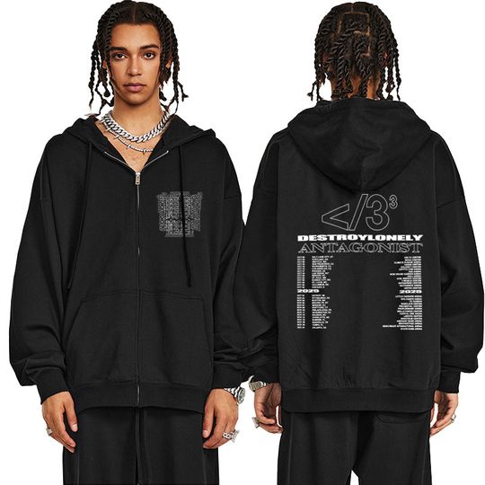 Discover Rapper Destroy Lonely Antagonist Tour Zipper Hoodie Playboi Carti Opium Zip Up Jacket Coat Men's Women's Hip Hop Fashion Hoodies