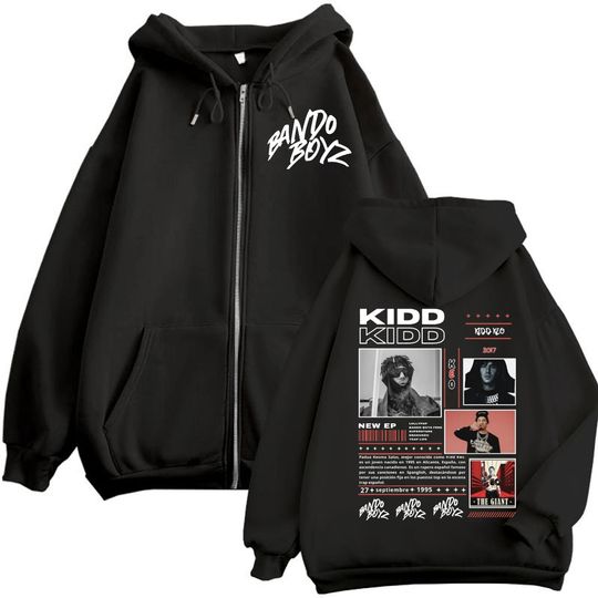 Discover Rapper Kidd Keo Graphic Zipper Hoodie Men Women Clothing Hip Hop Vintage Zip Up Sweatshirts Fashion Casual Oversized Pullovers
