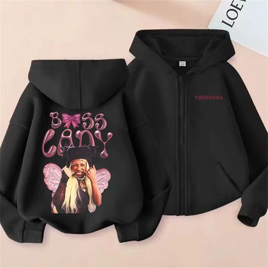 Discover Rapper Theodora MEGA BBL Album Graphic Zipper Hoodie Men Women Hip Hop Fashion Zip Up Jacket Unisex Oversized Zip Up Sweatshirt