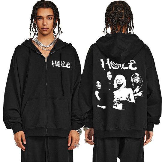 Alternative Rock Band Hole Courtney Love Zipper Hoodie Men Fashion Vintage Zip Up Jacket Men's Gothic Oversized Zip Up Hoodies
