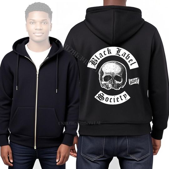 Funny Sweatshirt Graphic Basic Hoodies Black Label Society Skull Design Cotton Everyday hoodie Fashionable Daily Wear Autumn