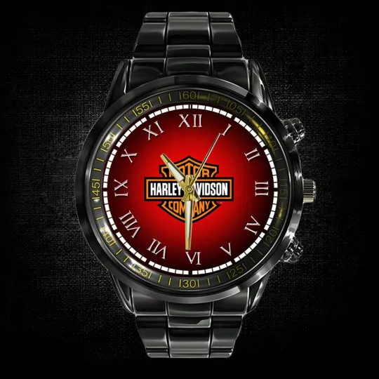 Discover Harley Classic logo sport metal black watch mens high quality wristwatch