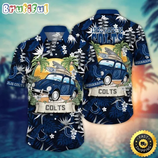 Discover football Indianapolis Colts Hawaiian Shirt Car Palm Tree Aloha Shirt