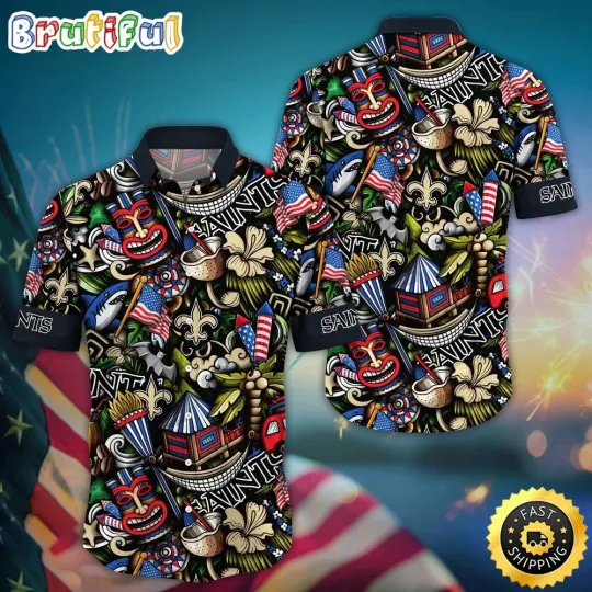 football New Orleans Saints Hawaiian Shirt Tiki Me Off Aloha Shirt