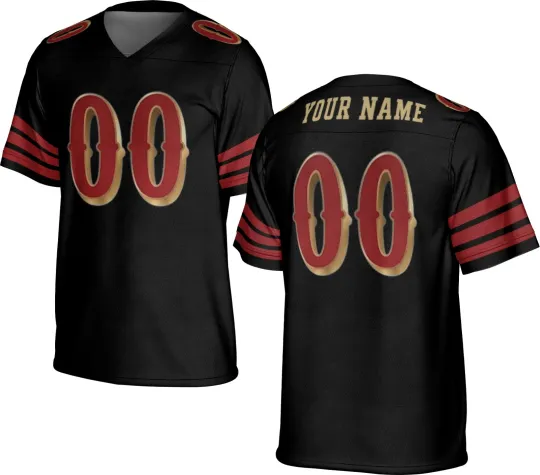 Discover UNSIGNED CUSTOM Sewn Stitched 49ers Faithful Jersey - Size S to 5XL