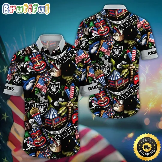 football Las Vegas Raiders Hawaiian Shirt Tiki Me Off Aloha Shirt