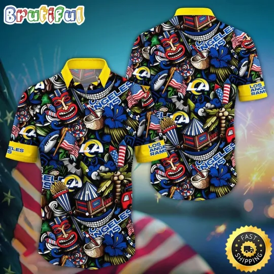 Discover football Los Angeles Rams Hawaiian Shirt Tiki Me Off Aloha Shirt