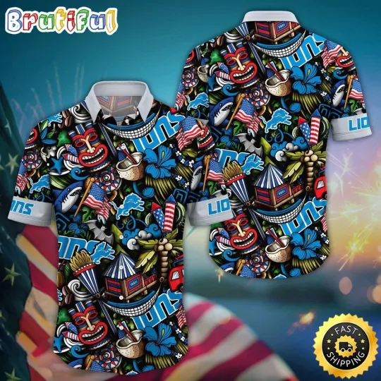 Discover football Detroit Lions Hawaiian Shirt Tiki Me Off Aloha Shirt