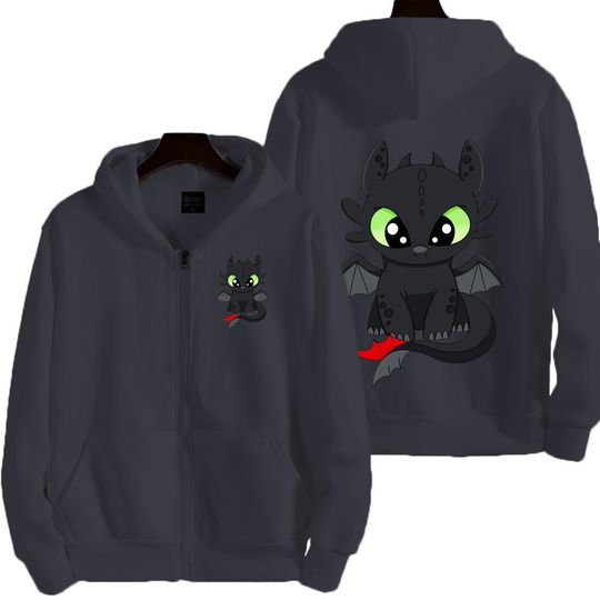 Toothless Cartoon Anime Men Zipper Hoodie Spring Autumn Women Sweatshirt 2026 New Fashion Couple Jackets Clothes Tops