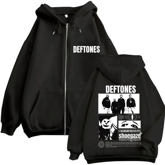 Discover Rock Band Deftone Music Album Tour 2025 Zip Up Hoodie Hip Hop Retro Fashion Sportwear Autumn Fleece Oversized Coats Streetwear