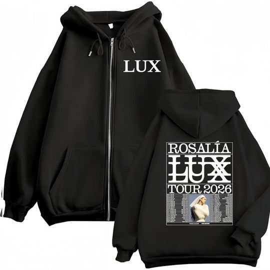 Discover Rosalia New Album LUX Tour 2026 Concert Pullover Men Women Fashion Hip Hop Classic Zip Up Hoodies Long Sleeve Zipper Sweatshirts