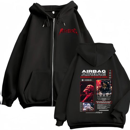 Discover Singer Airbag Anarquia En Buenos Aires Album 2026 Tour Zipper Sweatshirts Men Women Vintage Hot Sale Zip Up Hoodies Coats Jacket
