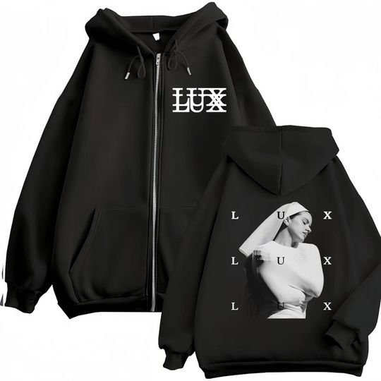 Discover Singer Rosalia LUX New Album 2026 Tour Print Zipper Hoodies Men Women Fashion Comfort Zip Up Sweatshirts Vintage Hot Sale Hoodie