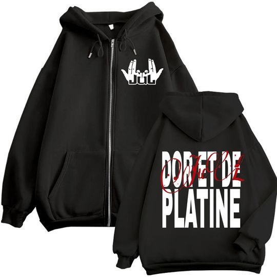 Discover French Rapper JUL Double Sided Print Zipper Hoodie Men Women Clothing Hip Hop Zip Up Sweatshirts High Quality Fashion Pullovers