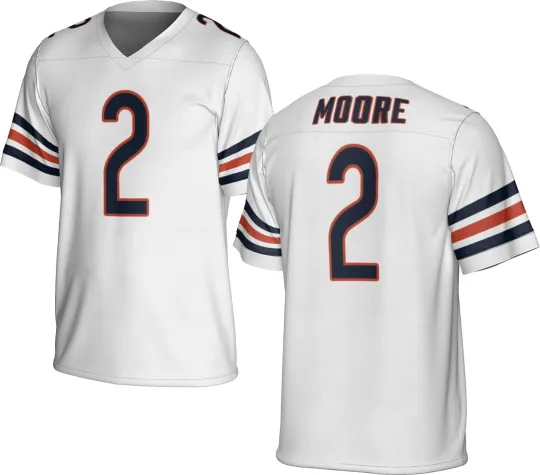 Discover UNSIGNED CUSTOM Sewn Stitched DJ Moore White Jersey - Size S to 5XL