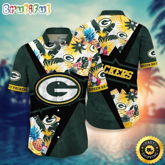 football Green Bay Packers Hawaiian Shirt Flower Island Inspired Shirt