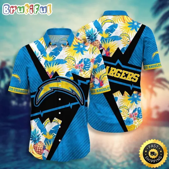 Discover football Los Angeles Chargers Hawaiian Shirt Flower Island Inspired Shirt