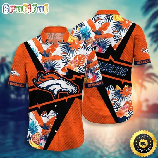 Discover football Denver Broncos Hawaiian Shirt Flower Island Inspired Shirt