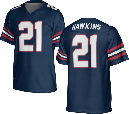 Discover UNSIGNED CUSTOM Sewn Stitched Jaylinn Hawskin Navy Jersey - Size S to 5XL
