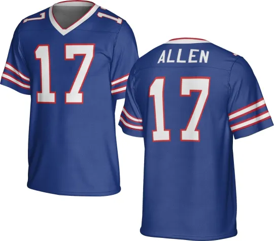 UNSIGNED CUSTOM Sewn Stitched Josh Allen Jersey - Size S to 5XL