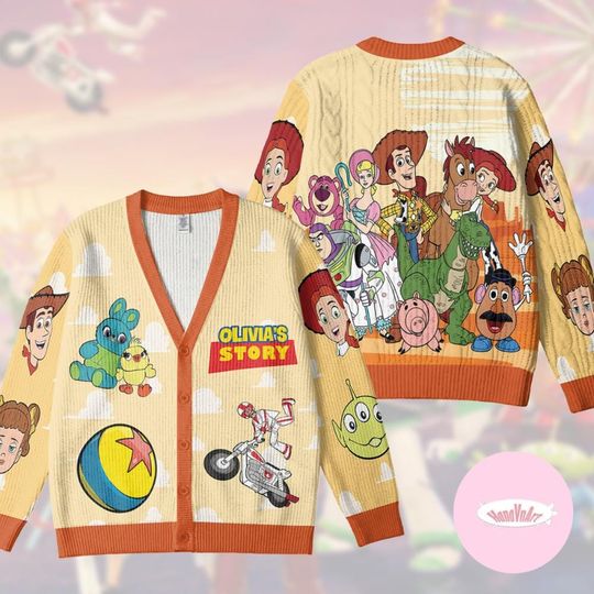 Personalized Disney Toy Story Cardigan, Buzz Lightyear Woody Jessie Toy Story Birthday All-over Print Cardigan, Family Vacation 2026