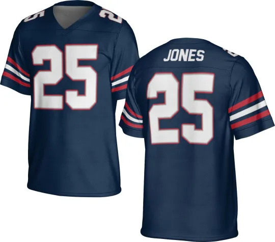 Discover UNSIGNED CUSTOM Sewn Stitched Marcus Jones Navy Jersey - Size S to 5XL