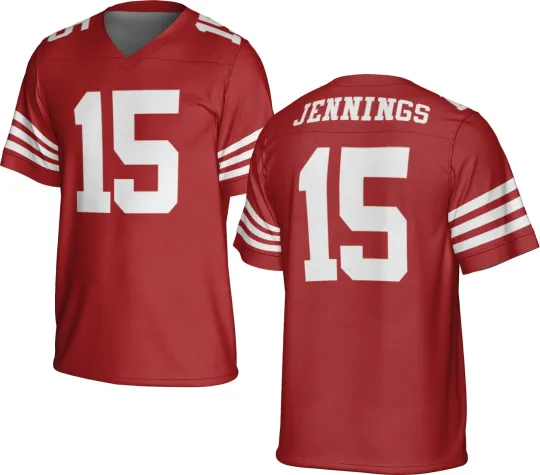Discover UNSIGNED CUSTOM Sewn Stitched Jauan Jennings Red Jersey - Size S to 5XL