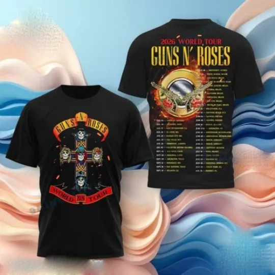 Discover Guns N’ Roses World Tour 2026 T-shirt Fans Gift