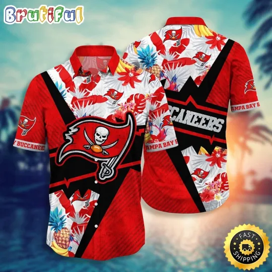 football Tampa Bay Buccaneers Hawaiian Shirt Flower Island Inspired Shirt