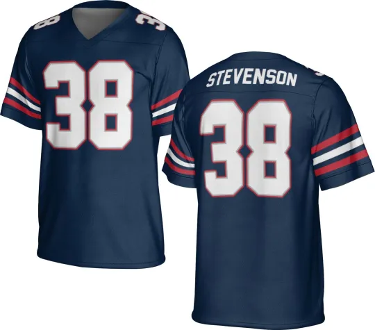 Discover UNSIGNED CUSTOM Sewn Stitched Rhamondre Stevenson Navy Jersey - Size S to 5XL